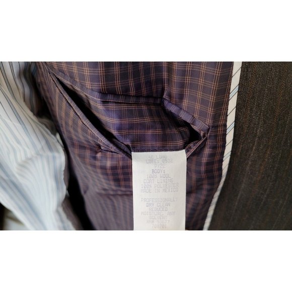 JOE JOSEPH ABBOUD 46L MEN'S SPORT COAT GRAY BROWN WOOL 2-BUTTON/2-VENT B537 - Picture 8 of 15